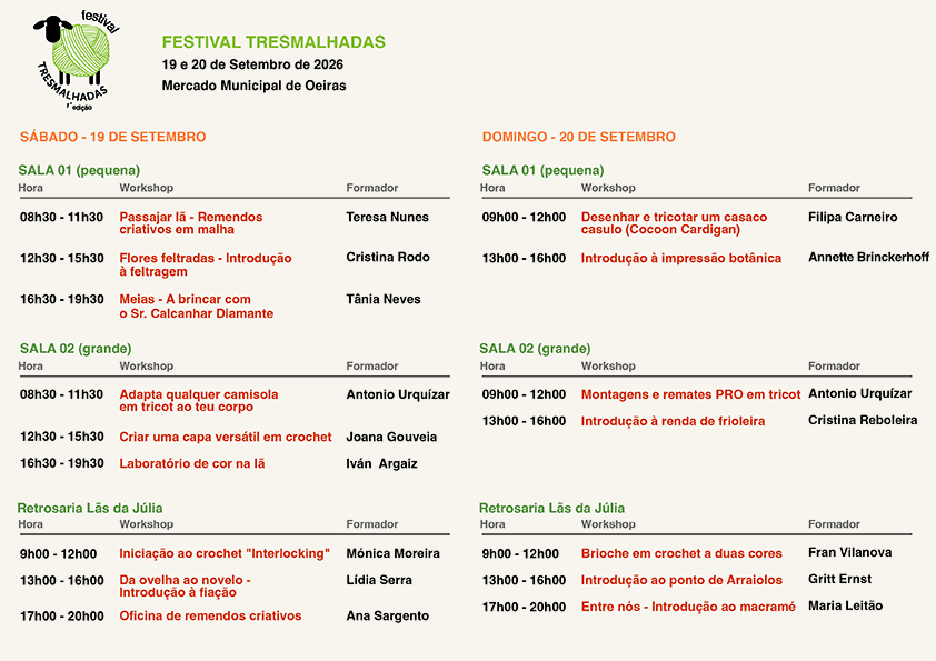 Festival Tresmalhadas workshop timetable